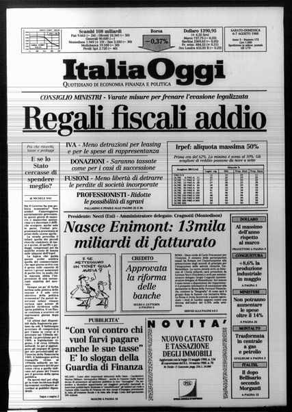 Italia oggi : quotidiano di economia finanza e politica